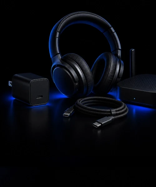 Selección de accesorios tecnológicos premium